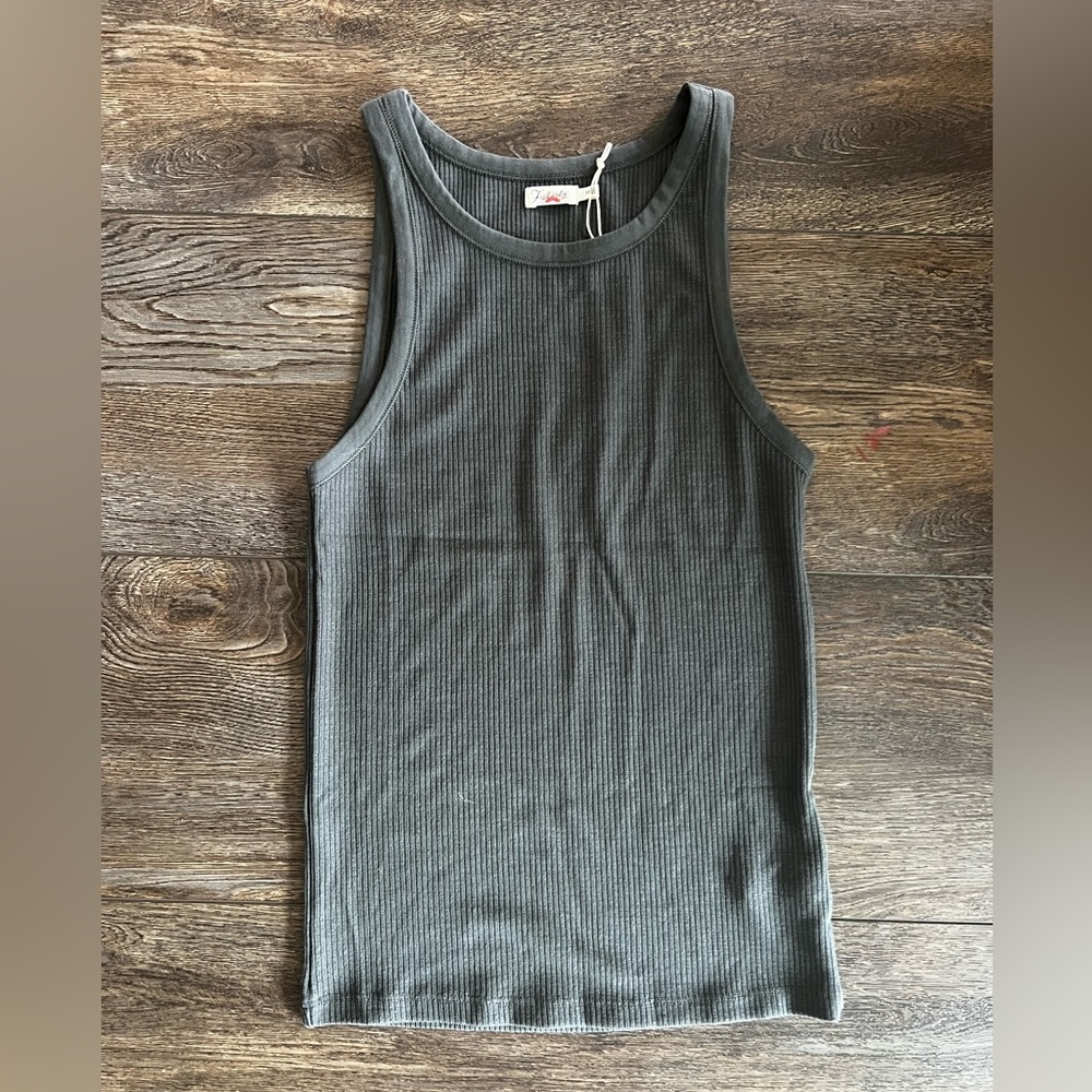 Faherty sunfaded black Ribbed Tank Top - Picture 2 of 7